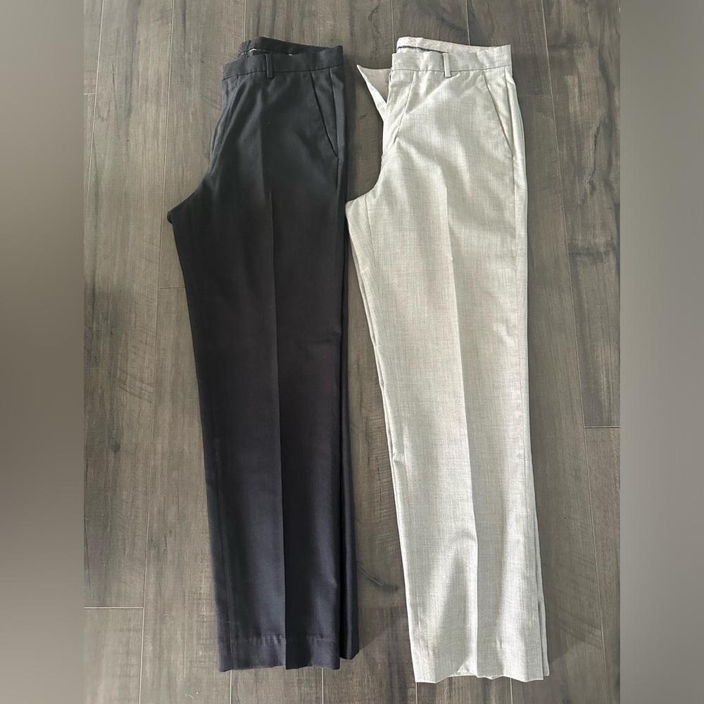 Calvin Klein Black and Light Gray Men's Dress Pants Duo